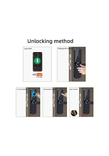 Tuya App Destekli, Smart Lock Akıllı Kapı Kilidi, Kart Okuyuculu Ve Parmak İzli