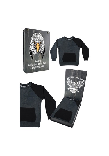 Beşiktaş Kartal Baskı Çocuk Sweat Ahşap Kutulu 001