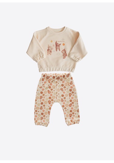 Organik Laundry Day 2'li Takım Natural Krem