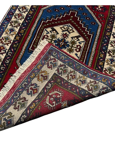 El Dokuma Sıfır Yahyalı Halısı 94x150 Lacivert %100 Yün Halı