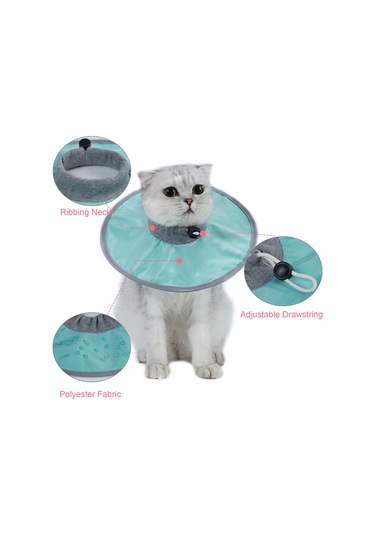 Hombey Kedi Ameliyat Sonrası Yalama Engelleme Kolye, Yumuşak Ribalı Yaka, Ayarlanabilir Çekmecik, Ye-meyve İçebilme Özelliği, Turkuaz M Ya001k071
