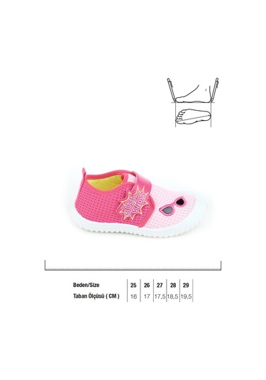 Gezer Yazlık Keten Ayarlanabilir Kız Çocuk Ayakkabı Fuşya