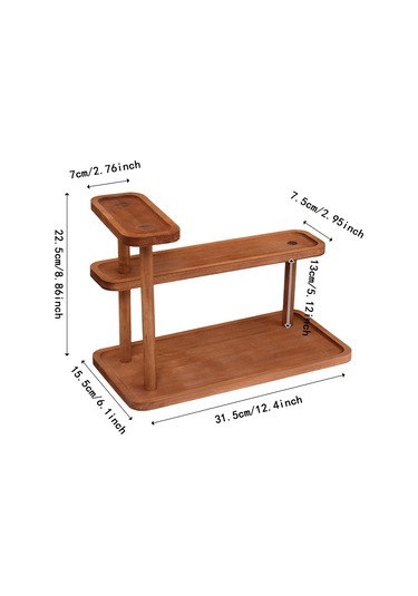 Homyl Masaüstü Düzenleyici Rustik Çok Amaçlı Kozmetik Kiler Koyu Kahverengi