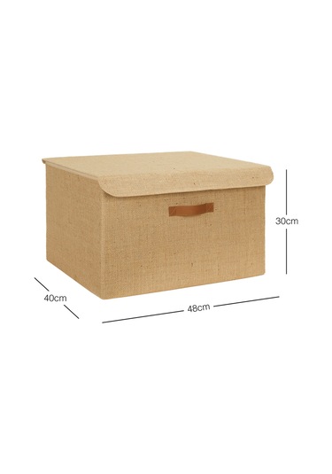 Ocean Home Textile Jüt Kapaklı Kutu 48 x 40 x 30 cm