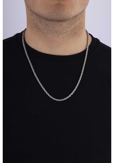 Gümüş Pazarım Klasik Burgu Model Erkek Çelik Zincir Çok renkli