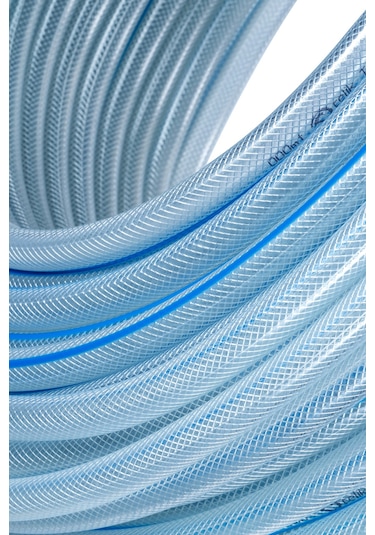 Süper Mavi Pvc Şeffaf Örgülü 5/8 16 Mm 100 Metre