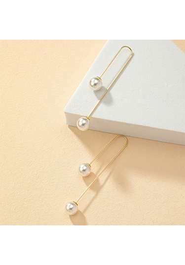 Moveevo Geometrik Gündüz & Akşam Stili Gümüş Renkli Kelebek Desenli Sürekli Parlayan Küpe Gold