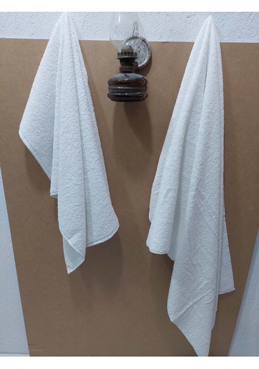 Mef Collection Banyo Havlu Seti Orta Boy Beyaz 2'li