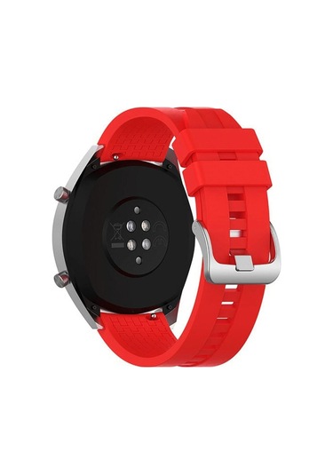 Samsung Galaxy Watch Active 2 44mm Uyumlu Kordon Kayış 20mm Klasik Silikon Kordon Metal Tokalı K23
