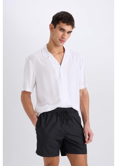 Defacto File Astarlı Kısa Boy Hızlı Kuruyan Deniz Şortu E0944ax25hsbk27 Siyah