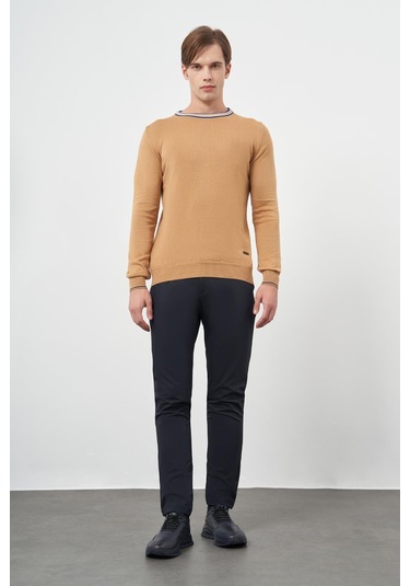 Camel Uzun Kol Düz Örme Bisiklet Yaka Classic Slim Fit Triko 1012245108 CAMEL