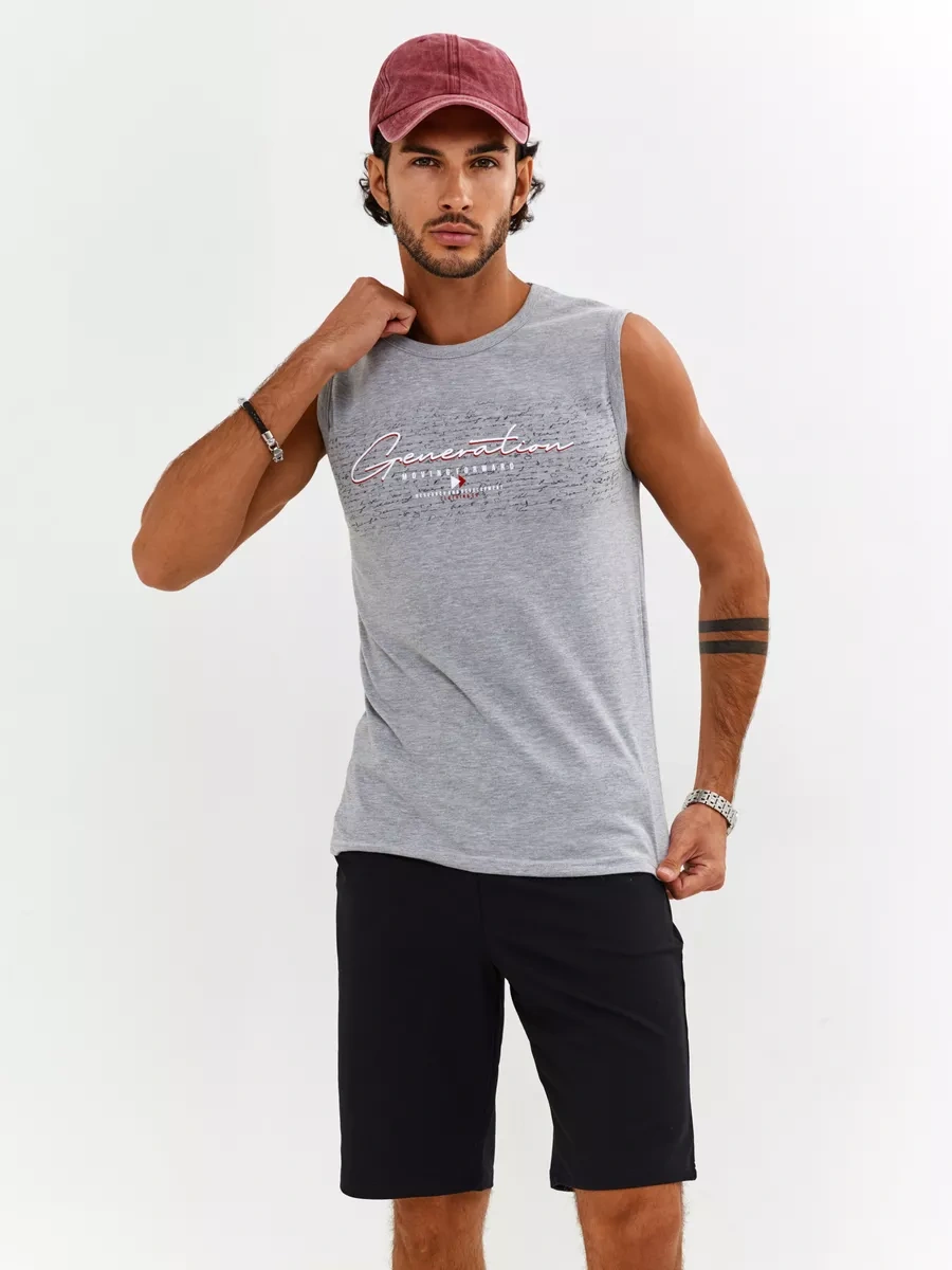 Coffa Spor İç Çamaşırı Çapraz Baskılı Atlet 73259924 Gri