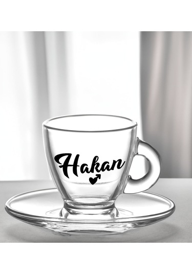 Bk Gift Kişiye Özel İsimli Dtf 2li Cam Espresso Fincan Takımı-5, Sevgiliye Hediye, Arkadaşa Hediye, Doğum Günü Hediyesi Kobitmeyencom31001 Bk Gift