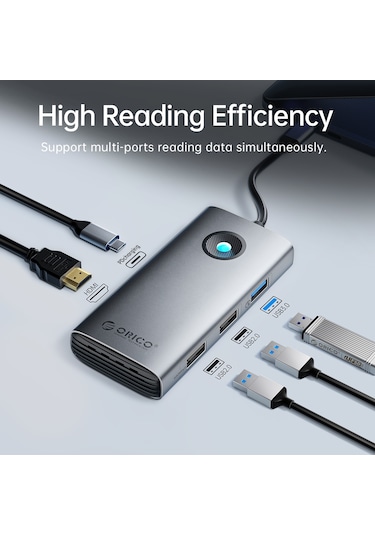 Sones Orıco Pw11-5p Type-c / Usb-c 5'i 1 Arada 5 Gbps Çok İşlevli Yerleştirme İstasyonu Koyu Gri