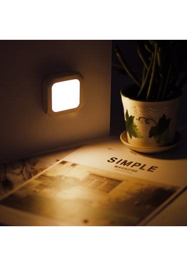 Maiyame 2'li Paket Akıllı Işık Algılama Ve Parlaklık Ayarlı Led Gece Lambası - Güneş Işığı, Güneş Işığı Koruyucu, Enerji Tasarruflu Absek, Beyaz, 0.6w, Avrupa Standardı Diğer