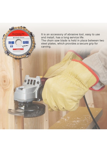 Vkemall Ahşap İşleme Zincirli Disk - 115/125mm Çapında Yüksek Hız Taşlama Aparatı