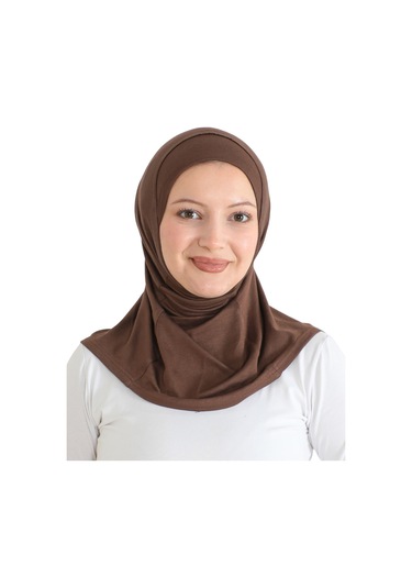 Spor Başörtüsü Kadın Hazır Giyim Türban Viskon Eşarp Şal - Kahverengi KAhverengi