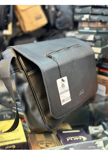 Trg Polo Siyahsunni Deri Omuz Çantası Siyah