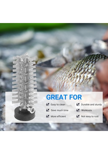 Balık Pullarını Temizleyici Aksesuarları Elektrikli Pul Temizleyici Dayanıklı D Gümüş