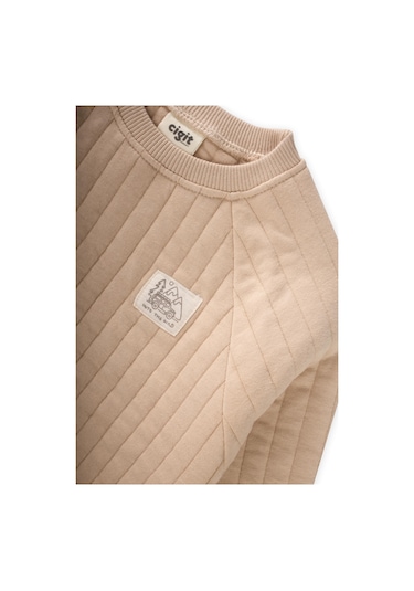Cigit Kapitone Sweatshirt Takım 1-7 Yaş Bej Bej