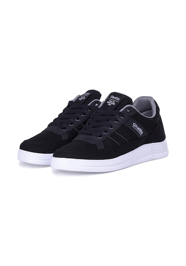 Ghattix Erkek Keten Sneaker Yazlık Mevsimlik Ayakkabı Siyah