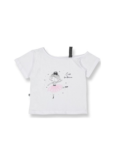 Tüllü Etek Düşük Omuzlu Tshirt Kız Çocuk 2'li Takım - 2-9 Yaş