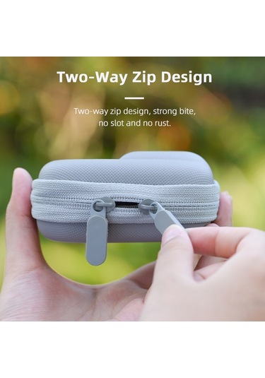 Butu Osmo Action / 3 / 4 / Gopro 9 / 10 / 11 Kamera İçin Brdrc Saklama Çantası Karabinalı Pu Deri Taşıma Çantası - Gri