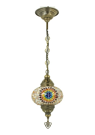 Mozaik Gece Lambası Balkon İçin Tekli Avize Renkli