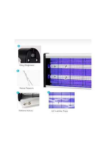 Elektrikli Uv Sivrisinek Öldürücü Zincirli Askılı 4+4 W