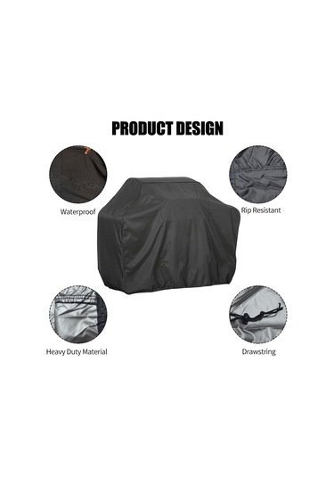 Jeehugo 170x61x117cm Siyah 210d Oxford Kumaş Barbekü Mangal Örtüsü - Su Geçirmez, Dayanıklı, Kayar Teli İle Sabitlenir Siyah