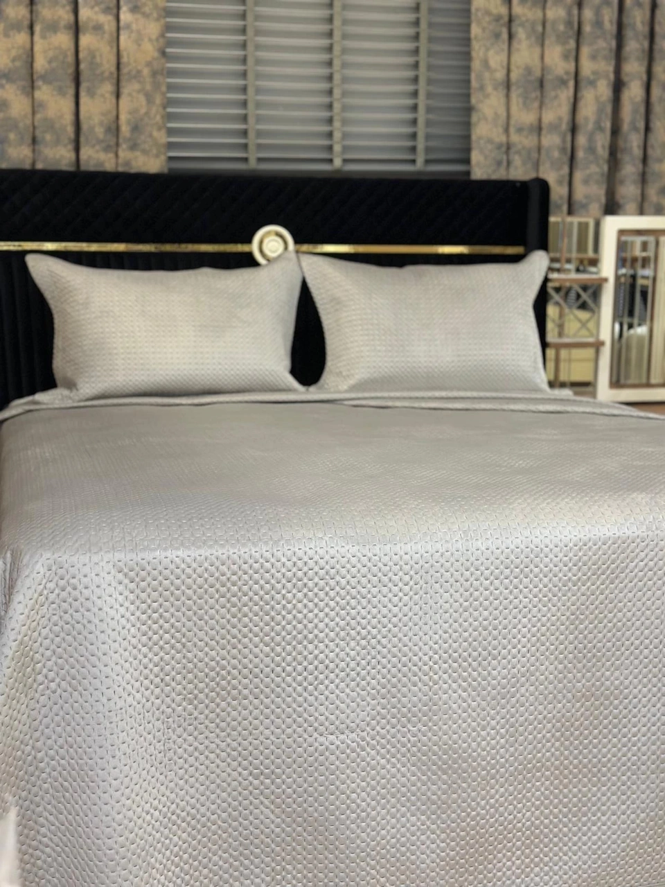 Nivemeshome Yatak Ötüsü Çift Kişilik 240x260 Gri Toskana Gri