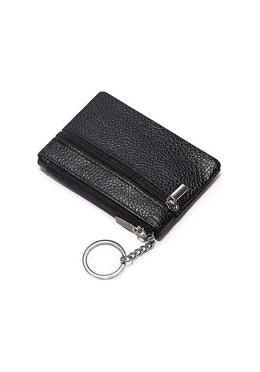 Linjinxu Humerpaul Wx2010 Bayan Deri Mini Cüzdan Taşınabilir Bozuk Para Kesesi Ve Kartlık, Beden: L Siyah Siyah