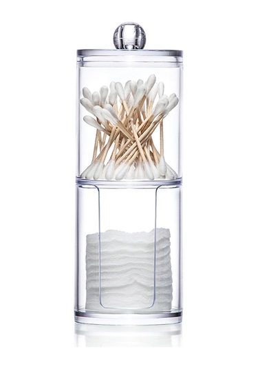 Neevoyu Akrilik Transparan Çift Katlı Kosmetik Saklama Kutusu - Dudak Ruj, Pamuk Yastık Ve Q-tip İçin Uzunluk: 104 Karakter Diğer