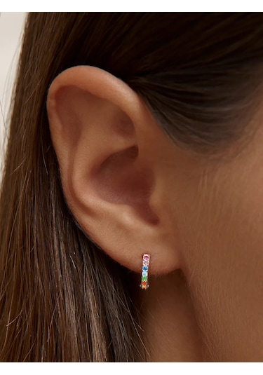 Zoloto Russkih Tek Kønye Klik Gümüş 925 Ve 8 Mm Küp Zirkon Taşlı Küpe 136077896 Diğer