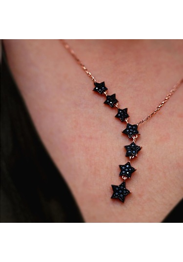 Sıra Yıldız 925 Ayar Gümüş Kolye Gümüş