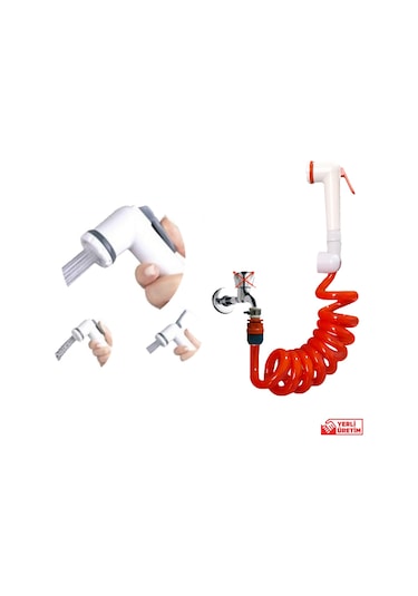 Plasyay Spiral Şaftaf Başlıklı Yıkama Set i Turuncu 1.5 Metre