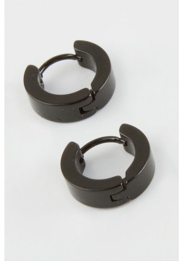 Erkek İğneli Çelik Küpe 8904 Siyah