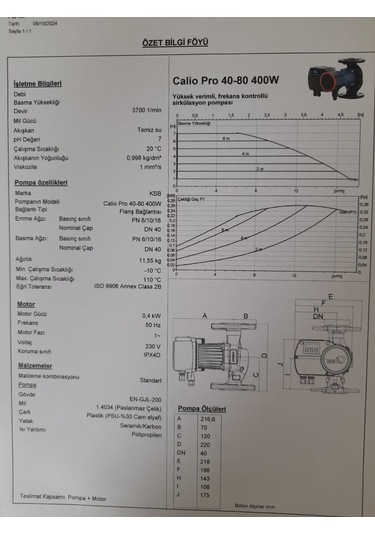 Ksb Calio Pro 40-80 220mm 400w