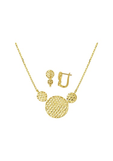 Yaşam Çiçeği Kolye Küpeli Altın Set Takımı ST2LBS14K18248