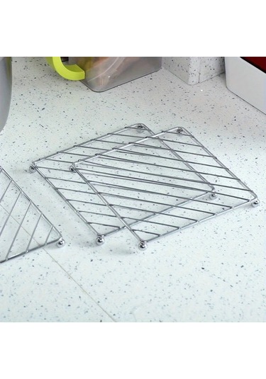 Willowhaven Silvery 4 Adet Paslanmaz Çelik Isıya Dayanıklı Ve Kaymaz Fritöz Altlığı