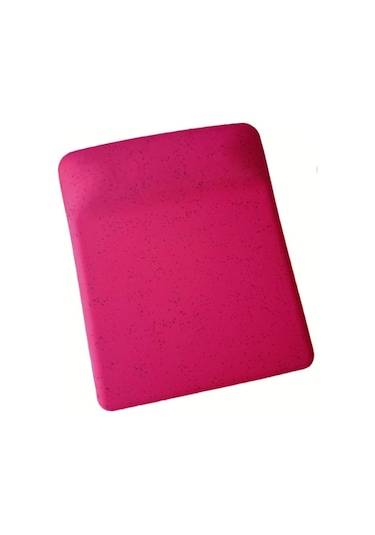 Fuşya Kum Desen Bilek Destekli Kaymaz Taban Bilgisayar Notebook Mouse Pad - Bileklikli Mauspad