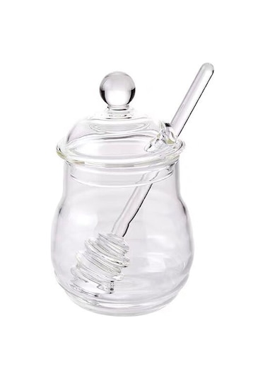 Vkemall Pratik Yüksek Kaliteli Bal Kavanozu - Sızdırmaz Kapaklı Mutfak Saklama Kabı Şeffaf