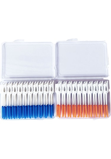 Samdoo Yumuşak Silikon İç Diş Fırçası Seti - 80 Adet Tek Kullandım Atık, Oral Hijyen Bakımı, Taşınabilir Şeffaf Kutuda