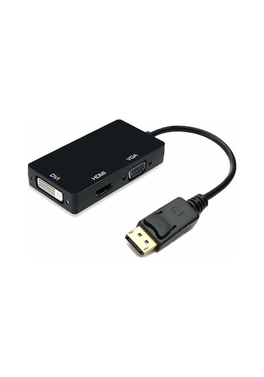 Display Port To Dvı Vga Hdmı Çevirici Dönüştürücü Aparat