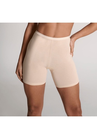 Kadın Pamuk Uzun Şort Külot Ten