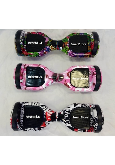 Smartstore Desenli Smart Scooter Elektrikli Kaykay Hoverboard Grafiti A.Dnge