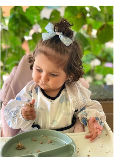Mama Önlüğü Bebek Oyun Faaliyet Önlük Mavi Fil Desenli 1 - 4 Yaş Mavi