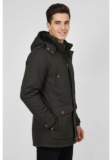 Dynamo Erkek Spor Kanvas Kapüşonlu Parka M2585 Bgl-st04915 Haki