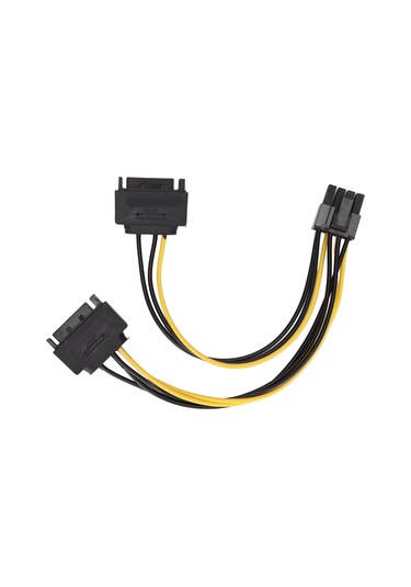 Mufunye 2 Adet Pcı-e 8pin 6+2pin Grafik Kart Güç Kablosu, Çift 15pin Sata'dan Dönüştürücü, Yüksek Akım Destekli, Bilgisayar Upgrade Ve Tamiri İçin