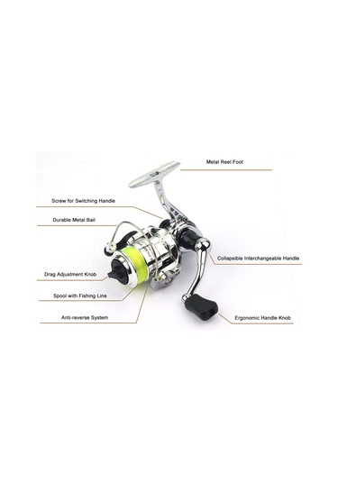 Shineyee Xm100 Alüminyum-krom Mini Olta Makinesi, 4.3:1 Dişli Oranı, 5 Kg Maksimum Sürtünme, Ters Çevrim Engeli, Taşınabilir Dış Mekan Tasarımı